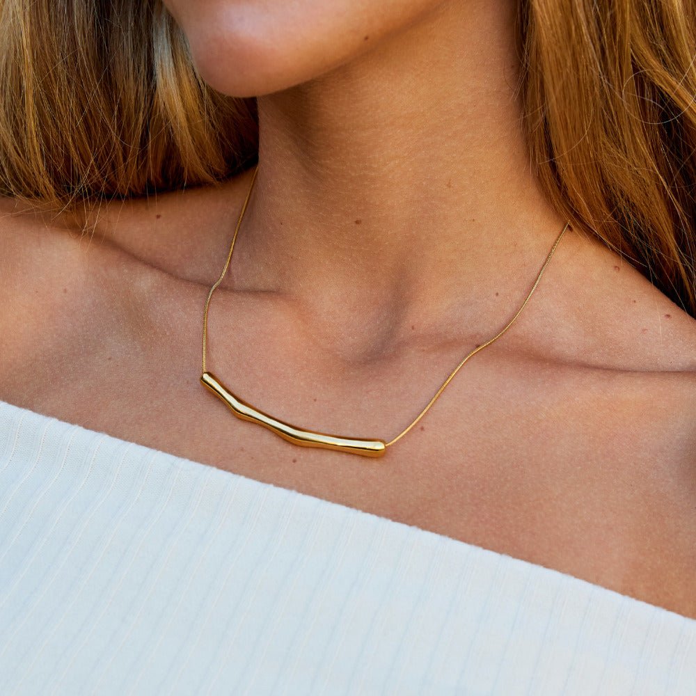 Deana Gouden Bamboo Ketting Secundaire afbeelding