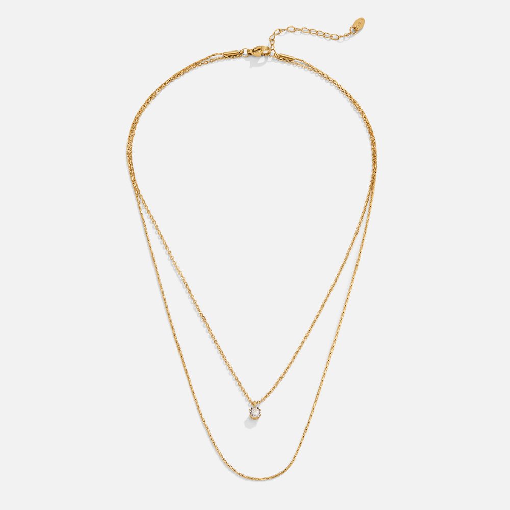Dina Kristallen & Gouden Gelaagde Ketting