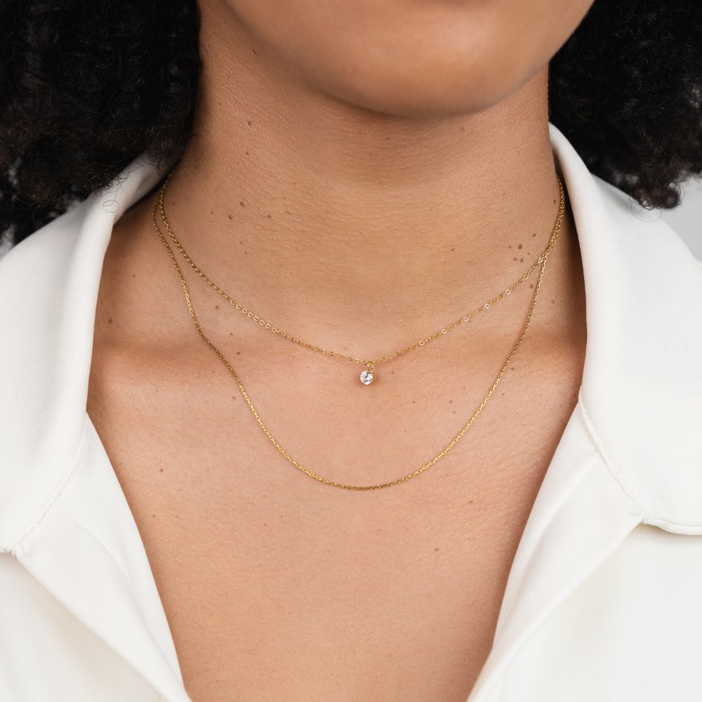Dina Kristallen & Gouden Gelaagde Ketting Secundaire afbeelding