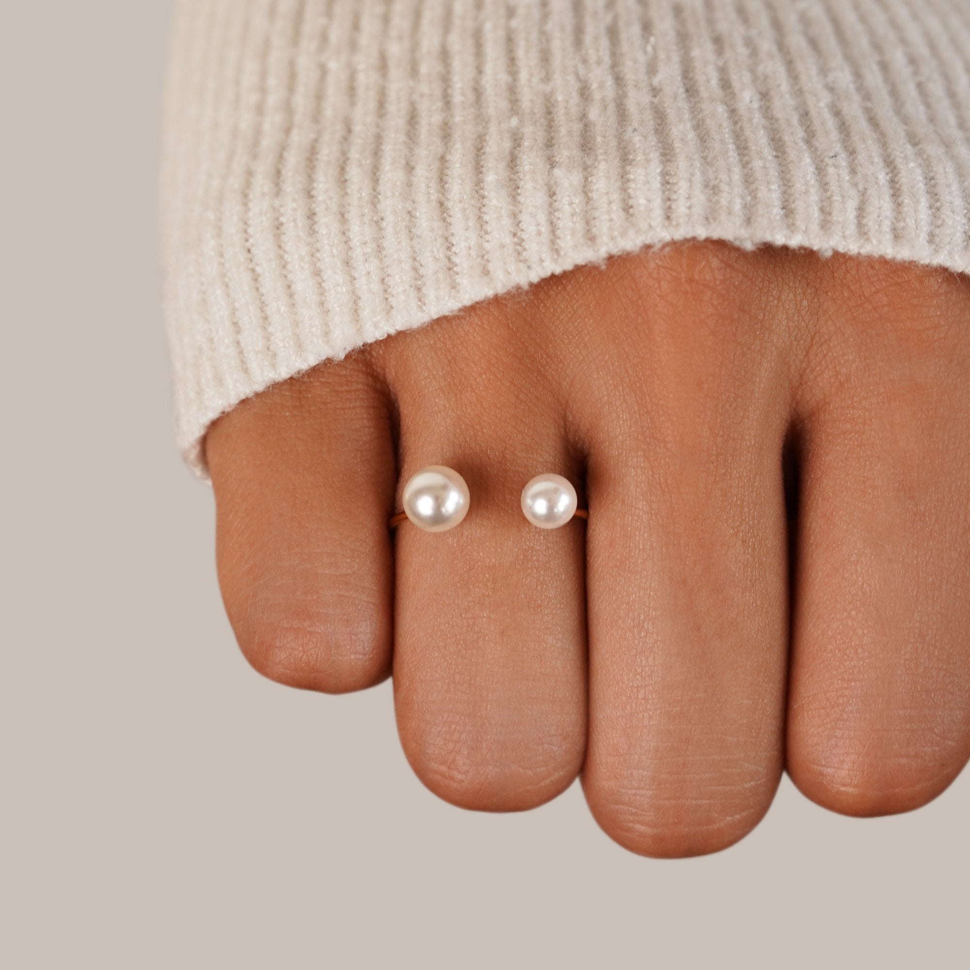 Durya Double Parel Wikkel Ring Secundaire afbeelding