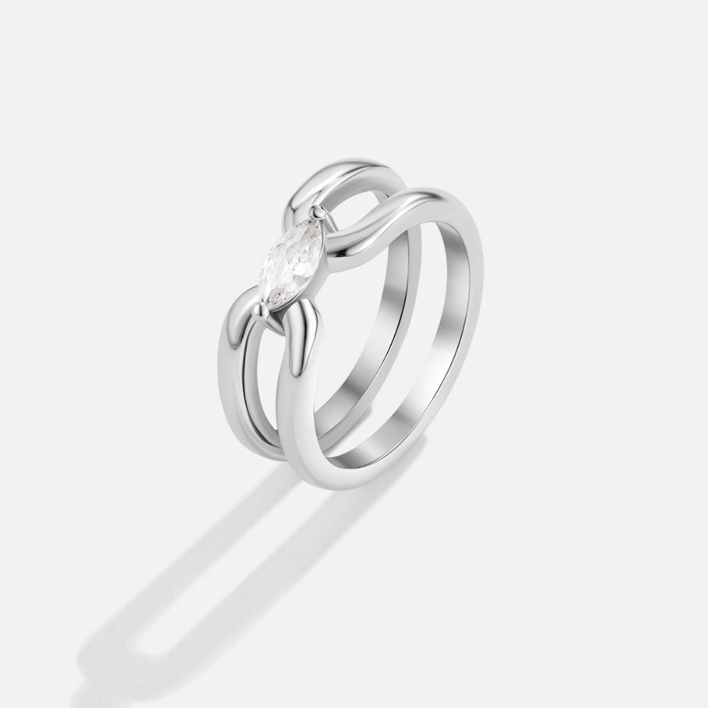 Eliza Zilveren Link Ketting Ring Hoofdafbeelding