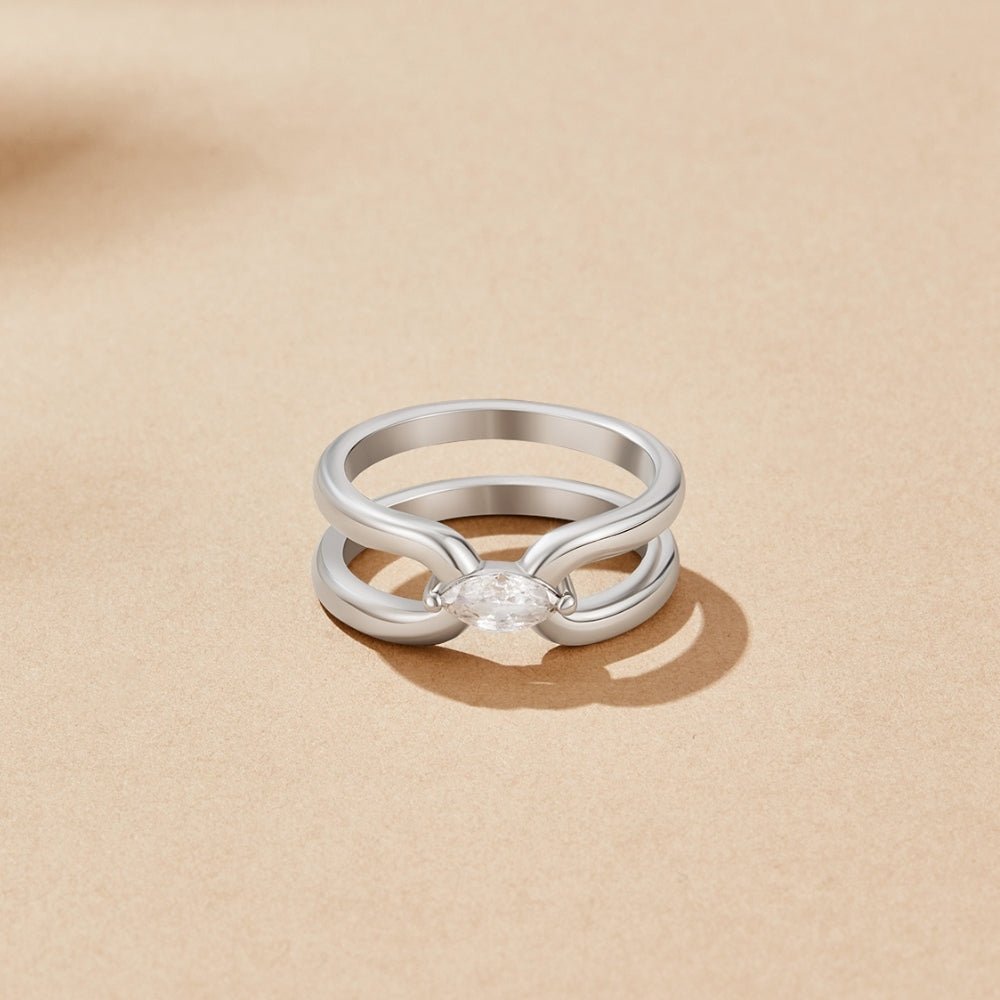 Eliza Zilveren Link Ketting Ring