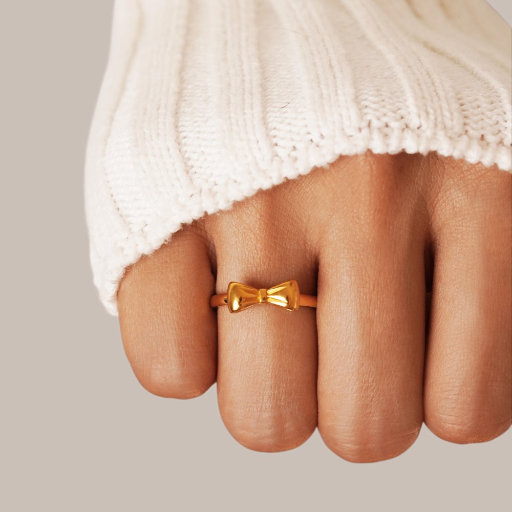 Ellie Gouden Bow Ring