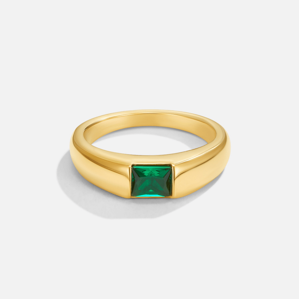 Ember Gouden & Emerald Ring Hoofdafbeelding