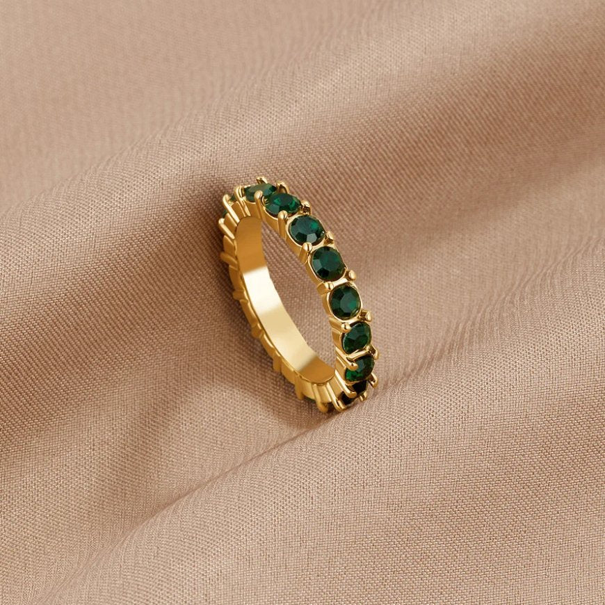Emerald Beauty 18K Kristallen Ring Hoofdafbeelding