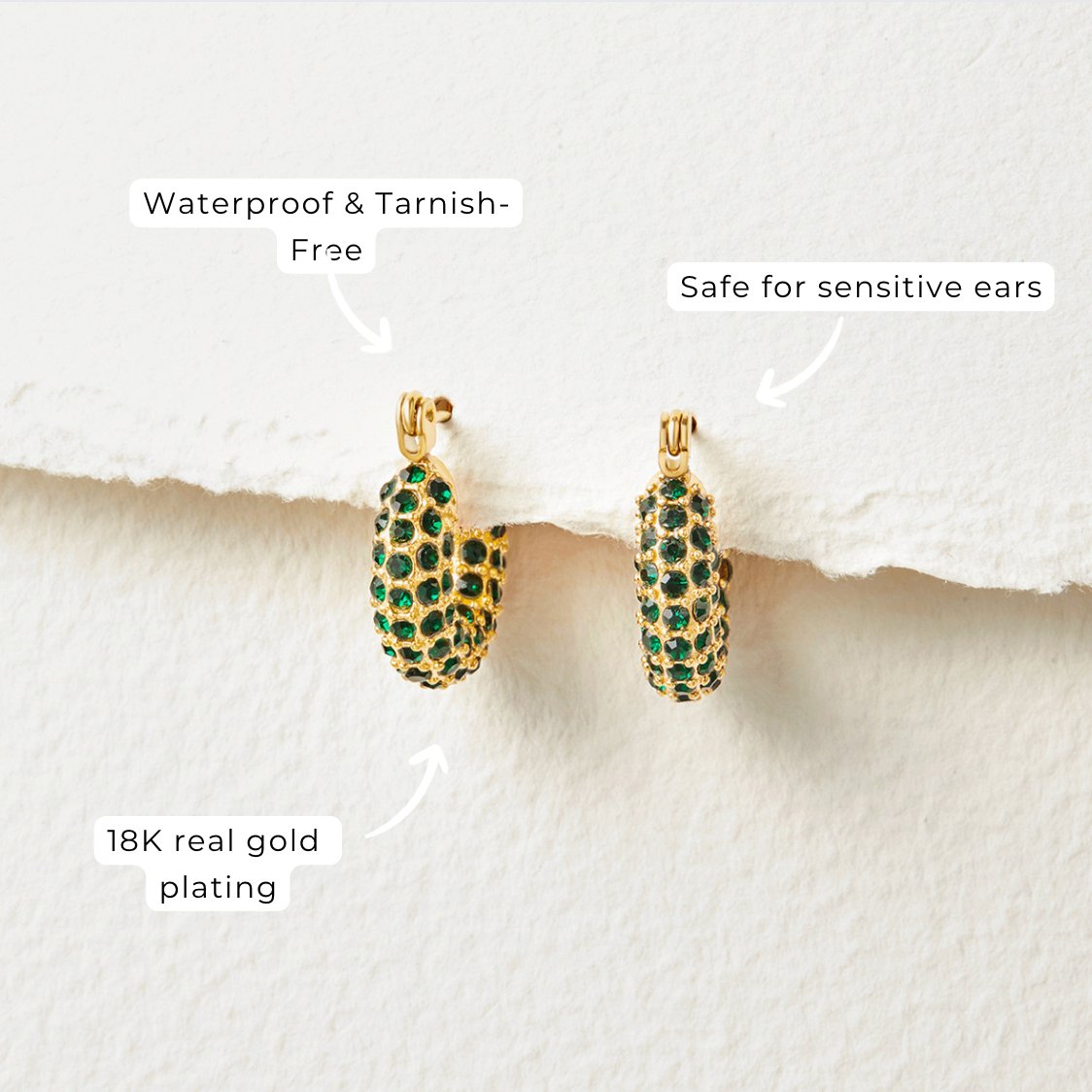 Emerald Beauty Ronde Oorbellen