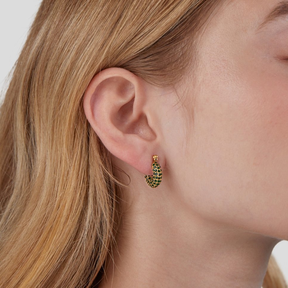 Emerald Beauty Ronde Oorbellen Secundaire afbeelding
