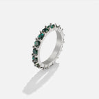 Emerald Beauty Zilveren Kristallen Ring