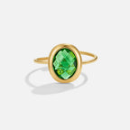 Emerald Green Kristallen Gouden Ring