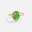 Emerald Green Kristallen Gouden Ring