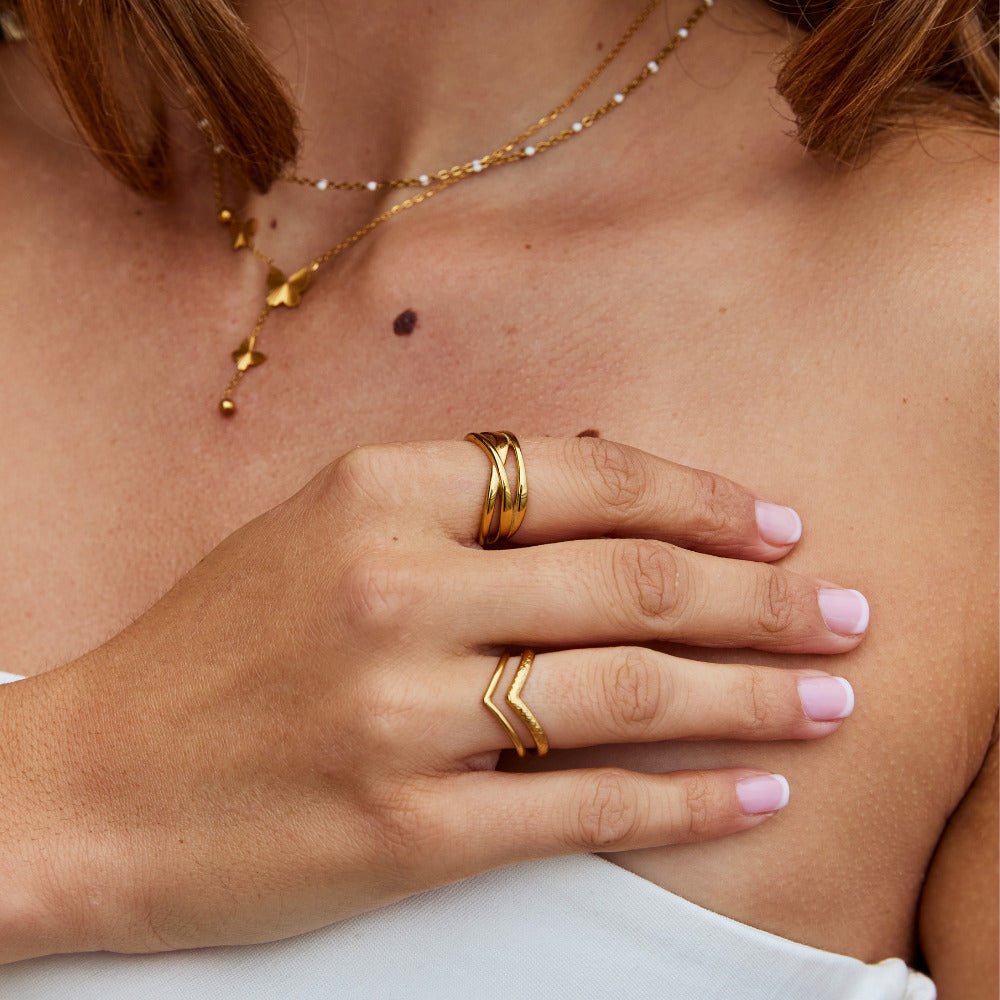 Entwined Maisie Gouden Ring Secundaire afbeelding