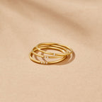 Eula Gouden Kristallen Band Ring Set