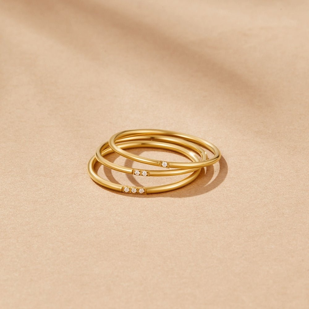 Eula Gouden Kristallen Band Ring Set