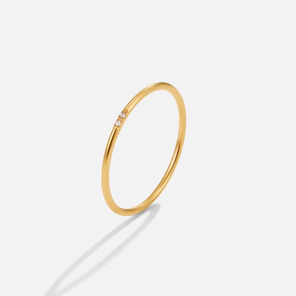 Eula Gouden Kristallen Band Ring Set