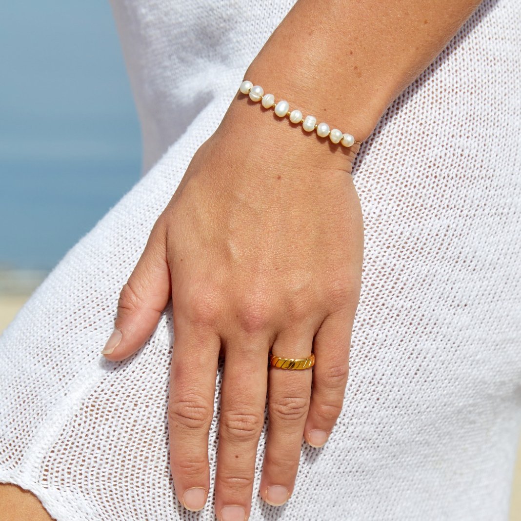 Eva Zoetwaterparel Gouden Armband