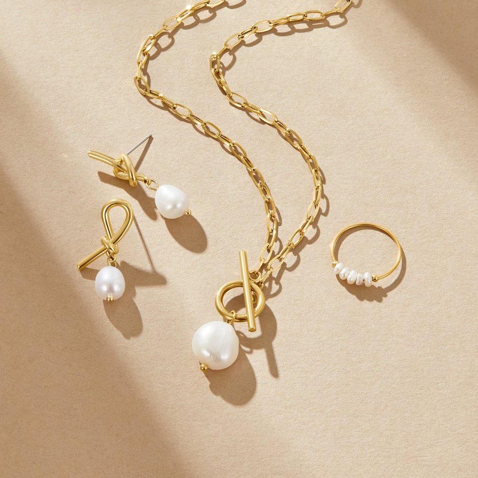 Eva Freshwater Parel Gouden Ketting