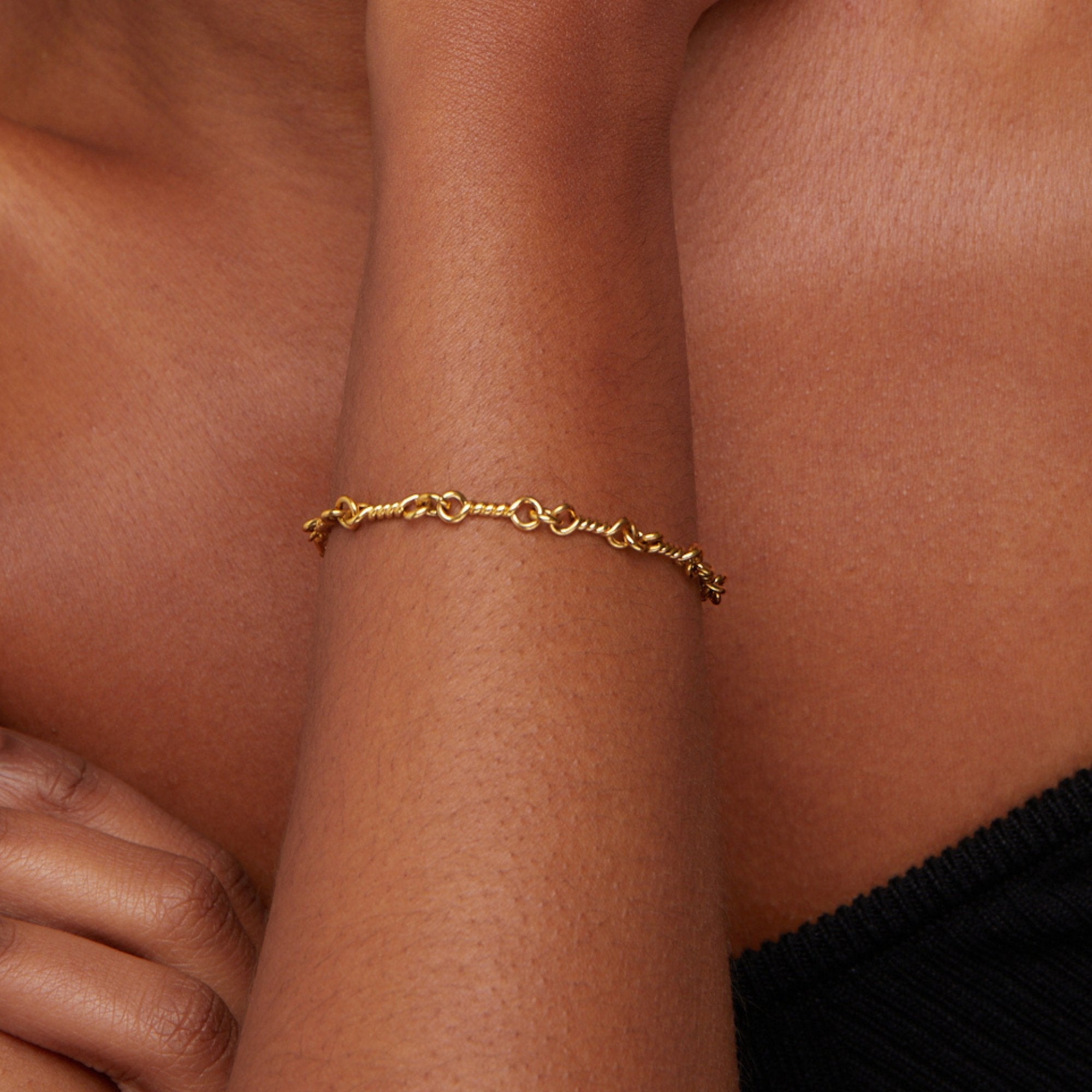 Figaro Gouden Knot Ketting Armband Secundaire afbeelding