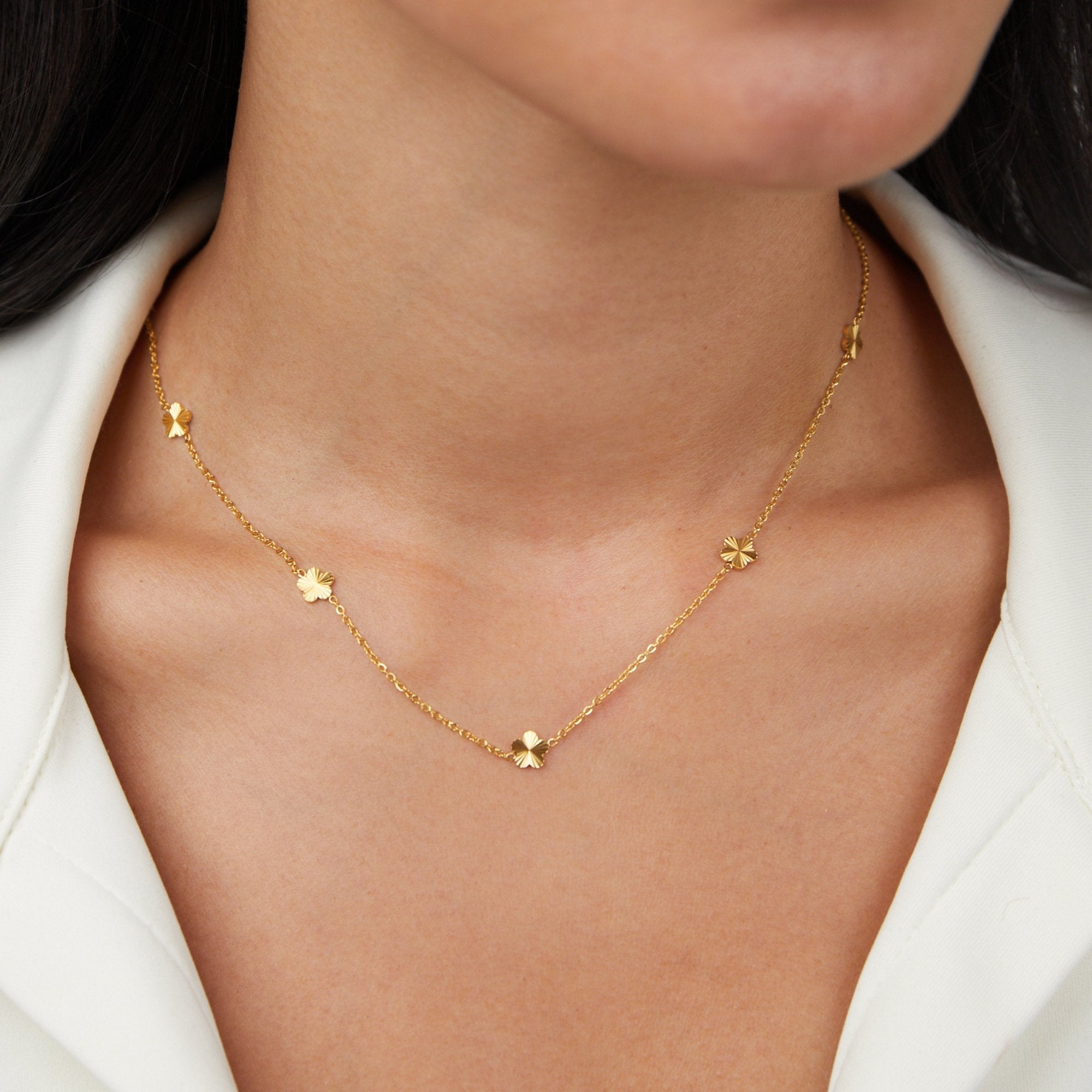 Flower Power 18K Gouden Ketting Secundaire afbeelding
