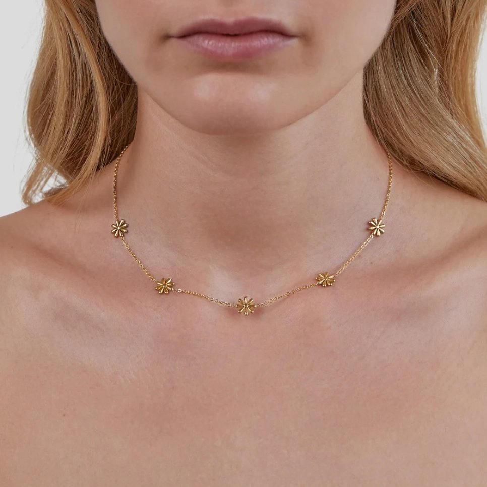 Flower Power 18K Gouden Ketting Secundaire afbeelding