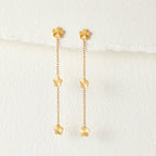 Gouden Flower Power Petal Drop Oorbellen