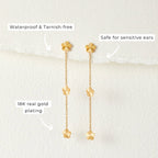 Gouden Flower Power Petal Drop Oorbellen