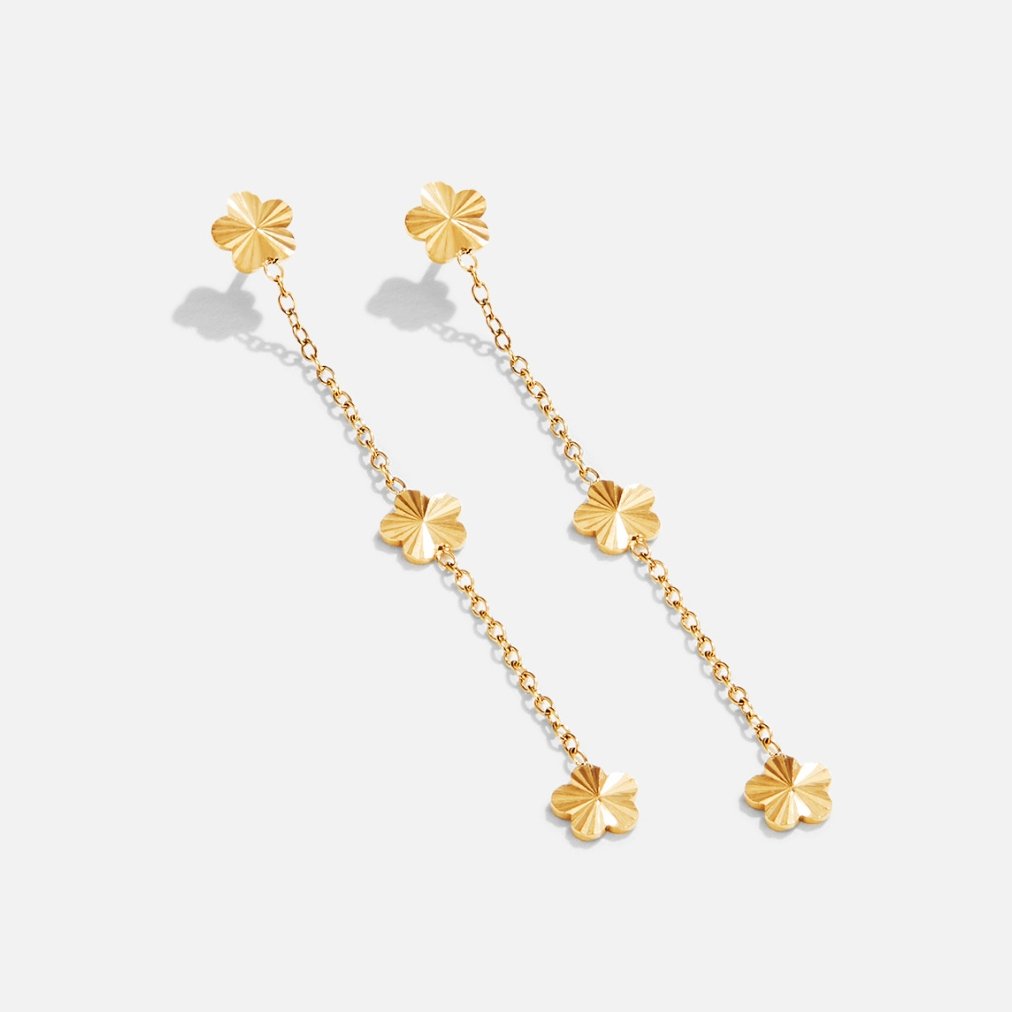Gouden Flower Power Petal Drop Oorbellen