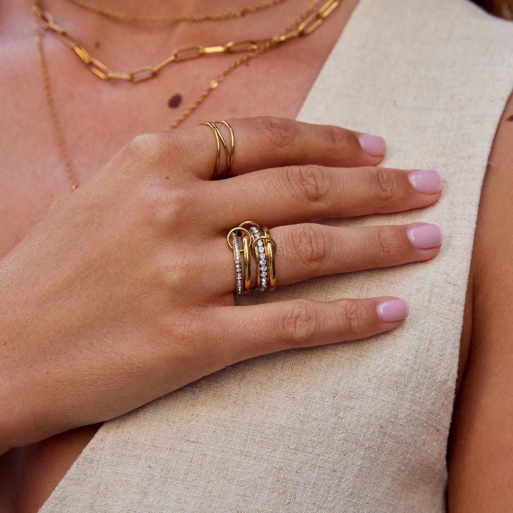 Forever' Link Kristallen & Gouden Ring