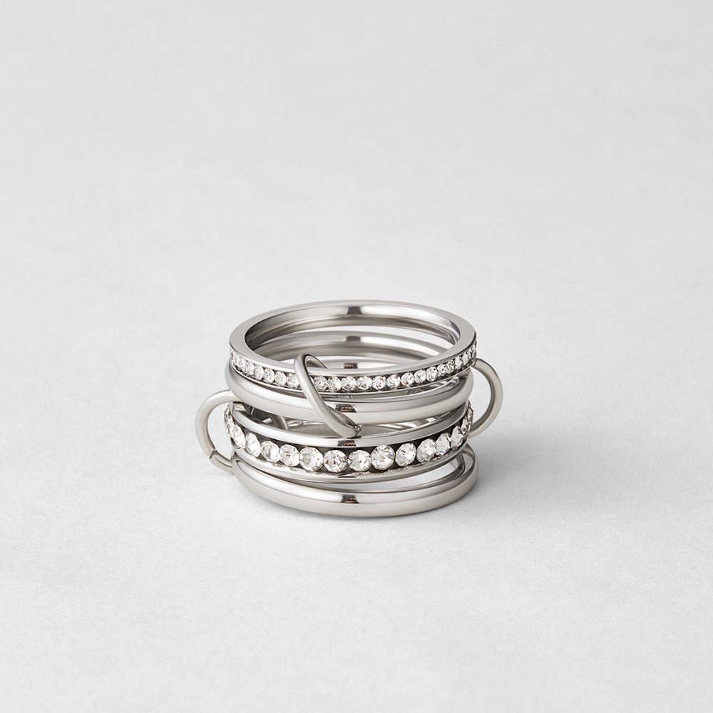 Forever' Link Kristallen & Zilveren Ring Hoofdafbeelding