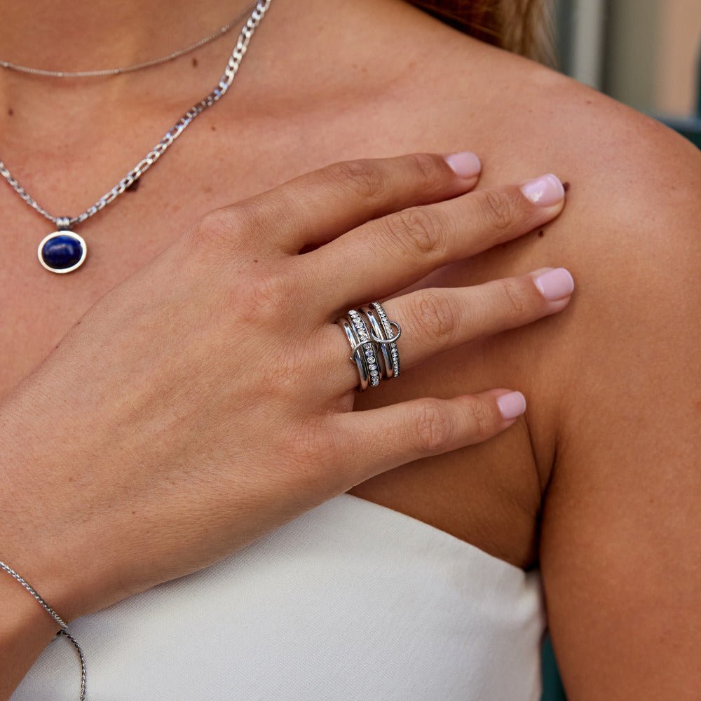 Forever' Link Kristallen & Zilveren Ring Secundaire afbeelding