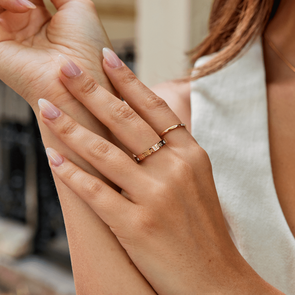 Forever Love Kristallen Gouden Ring Secundaire afbeelding