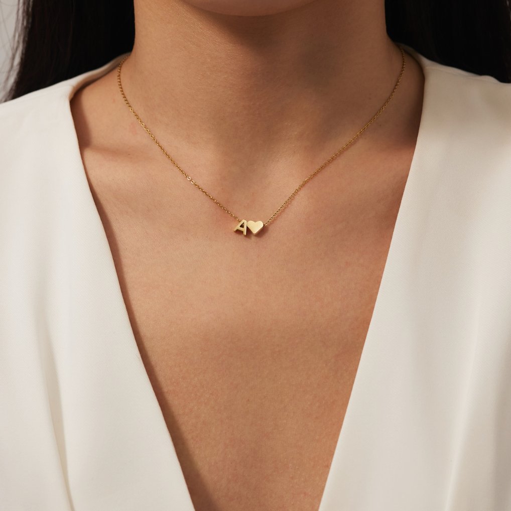 Liefde & Initialen Gouden Ketting Hoofdafbeelding