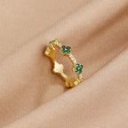 Gouden Four Leaf Clover Kristallen Ring