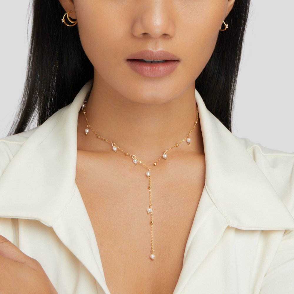 Lariat Parel Drop Ketting