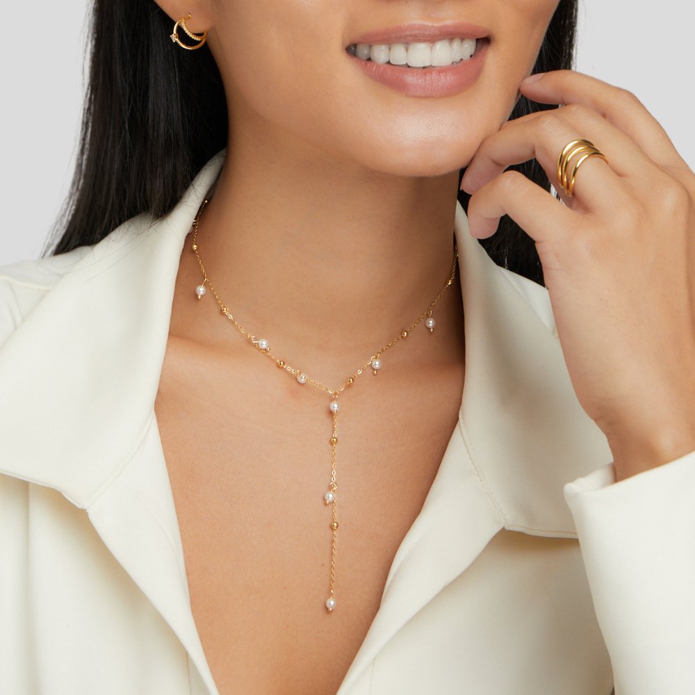 Lariat Parel Drop Ketting Secundaire afbeelding
