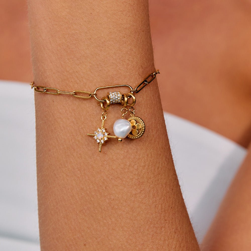 Gouden Freshwater Parel Charm Secundaire afbeelding
