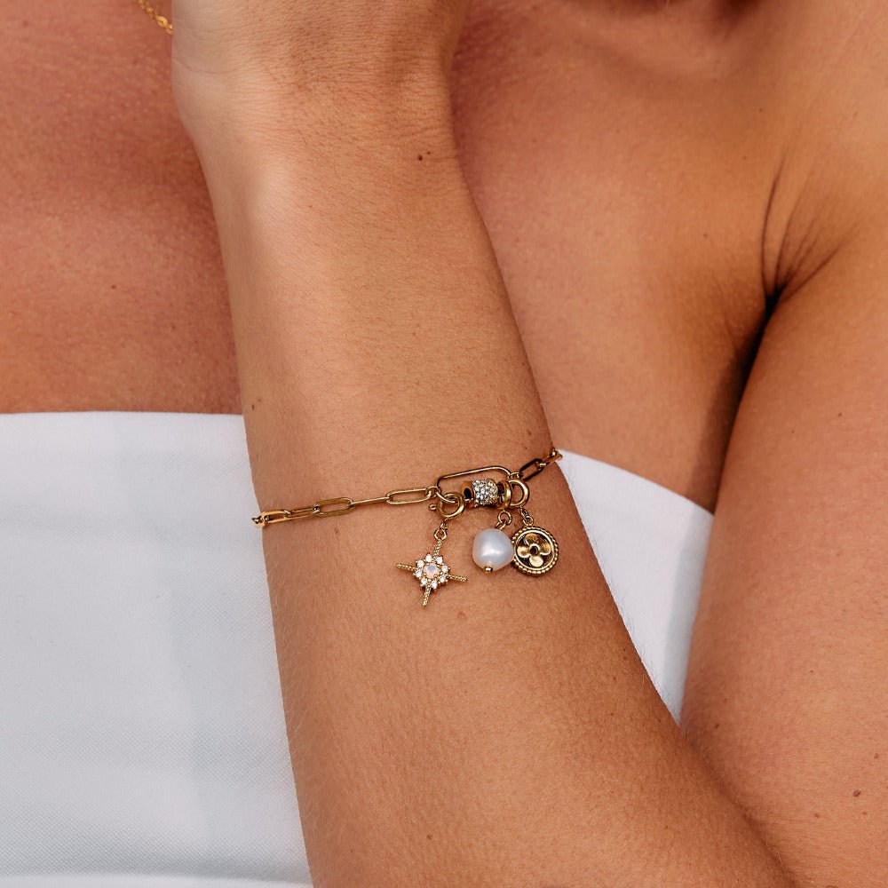 Gouden Freshwater Parel Charm