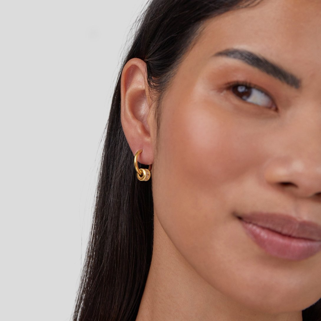 Gigi Kristallen 18K Gouden Ronde Oorbellen Secundaire afbeelding