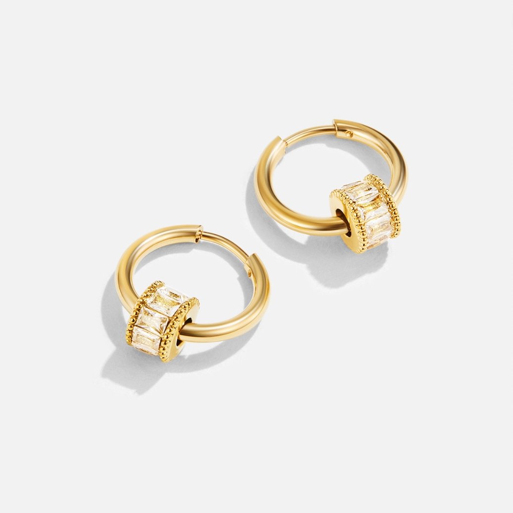 Gigi Kristallen 18K Gouden Ronde Oorbellen