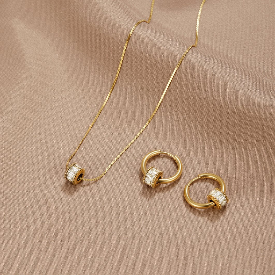 Gigi Kristallen 18K Gouden Ronde Oorbellen