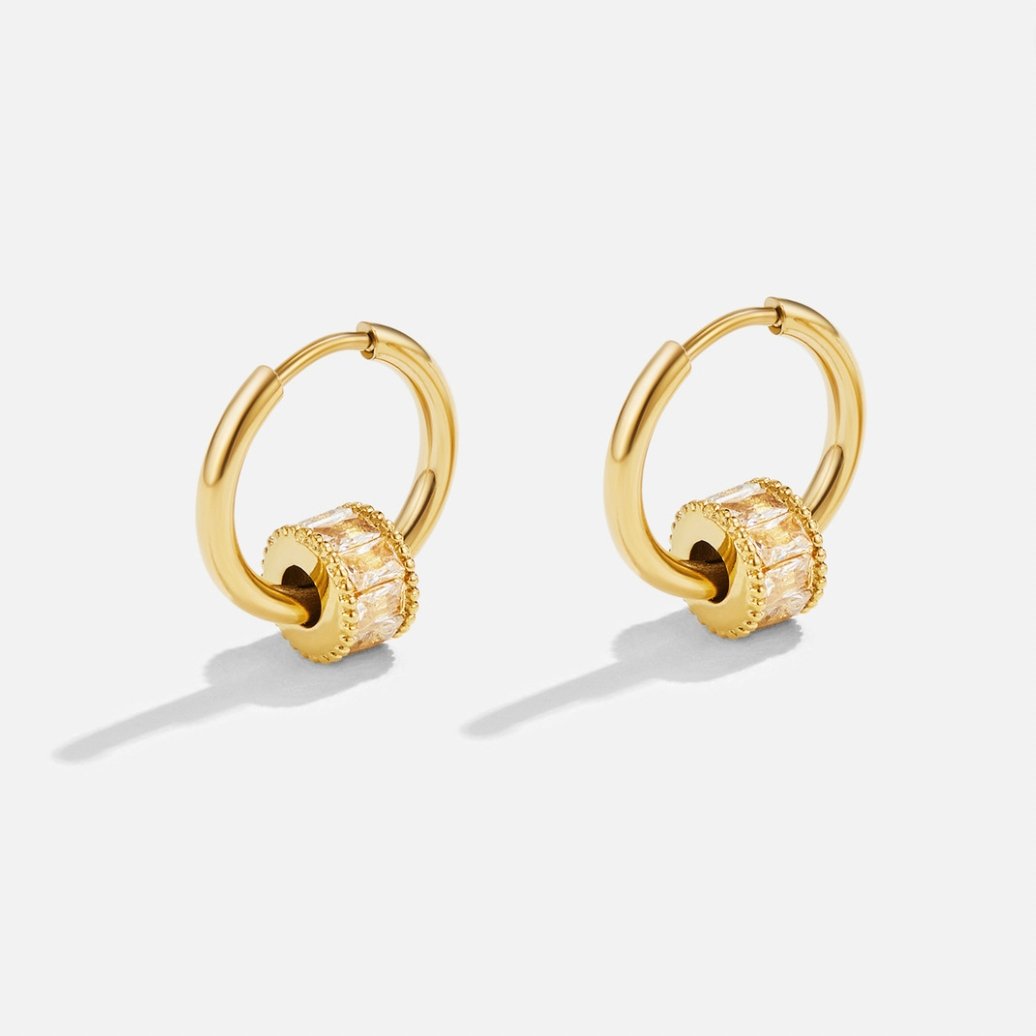 Gigi Kristallen 18K Gouden Ronde Oorbellen