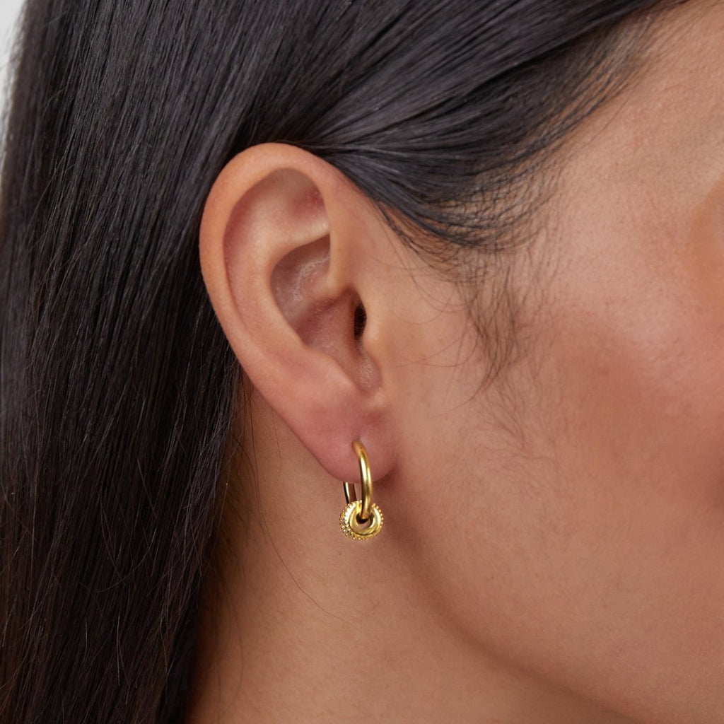 Gigi Kristallen 18K Gouden Ronde Oorbellen