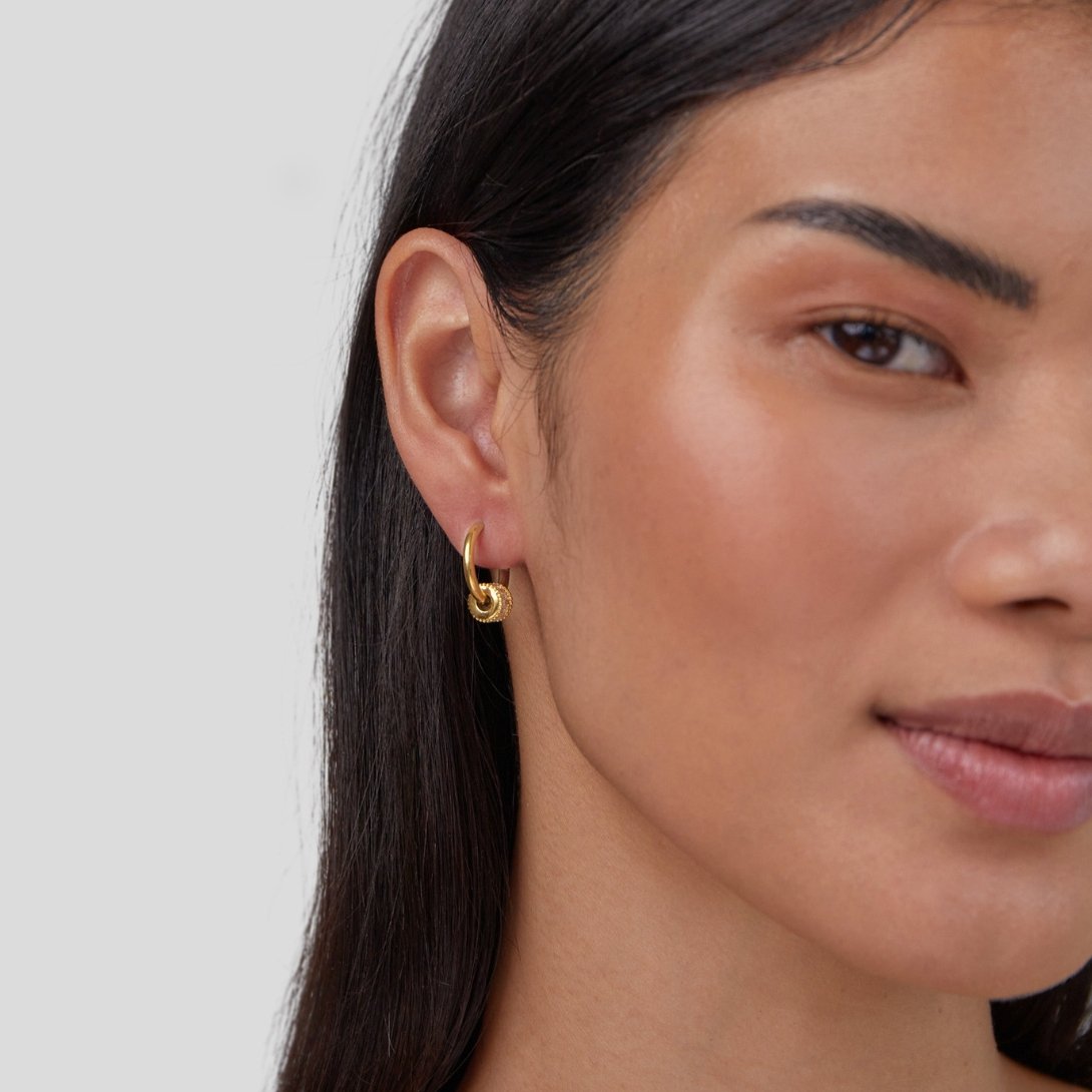 Gigi Kristallen 18K Gouden Ronde Oorbellen