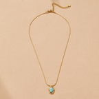Gouden Aquamarine Hanger Ketting