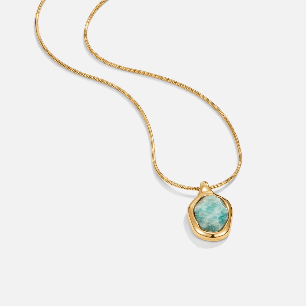 Gouden Aquamarine Hanger Ketting Hoofdafbeelding