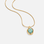 Gouden Aquamarine Hanger Ketting