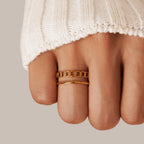 Gouden Ketting Gelaagde Ring