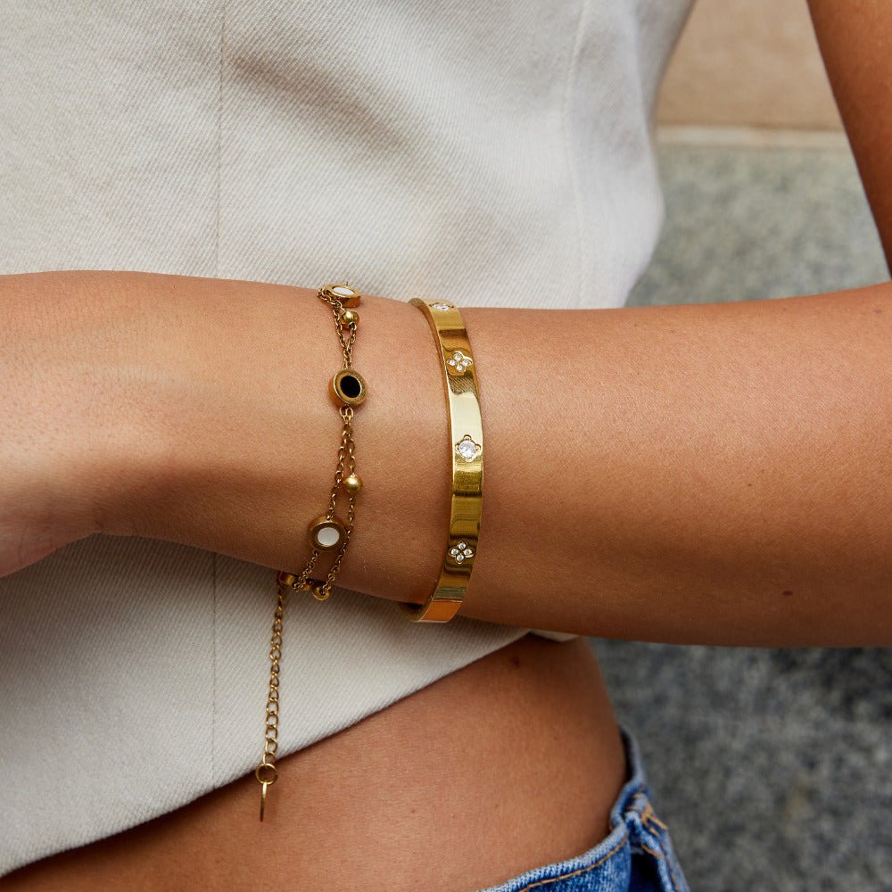 Gouden Klavertjes Armband Secundaire afbeelding