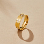 Gouden Kristallen Klavertjes Ring