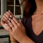 Gouden Kristallen Klavertjes Ring