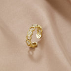 Gouden & Kristallen Honeycomb Ring
